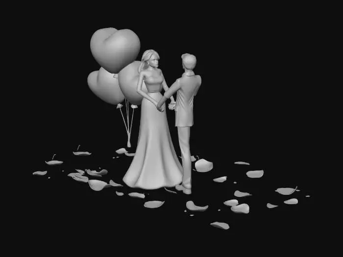 3D model for Valentine couple decor