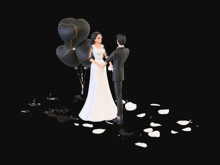 3D model for Valentine couple decor