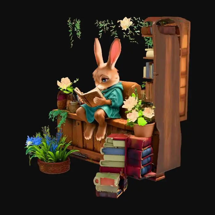 3D model for Bunny's Book Nook