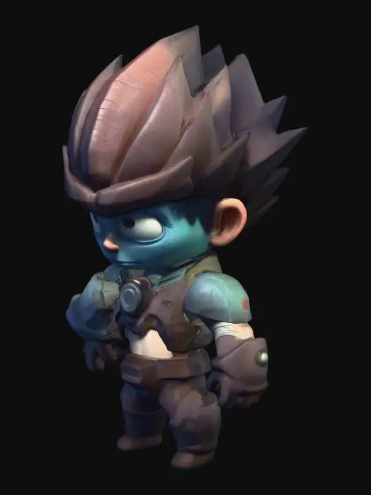 3D model for A cool 2D character.