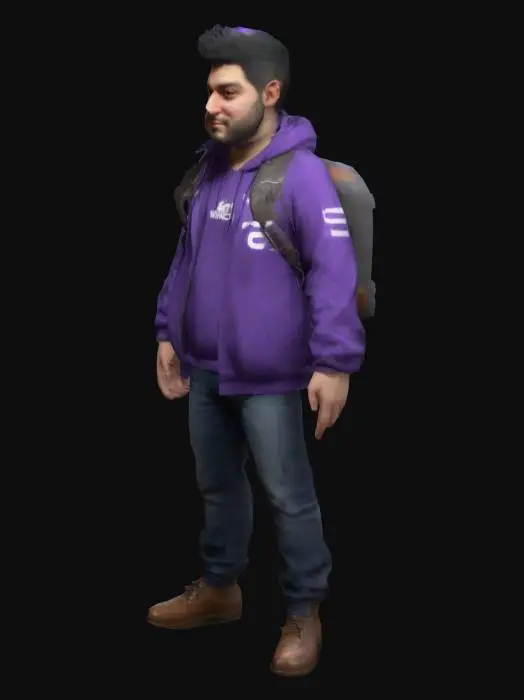 3D model for quero um modelo 3d do streamer alanzoka o streamer da twitch famoso, com texturas dele, e tem que ser bem parecido com ele 