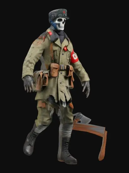3D model for Skeletal Soviet Soldier