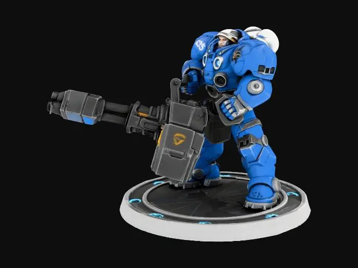 3D model for with base plate, smooth ,high resolution, fight pose