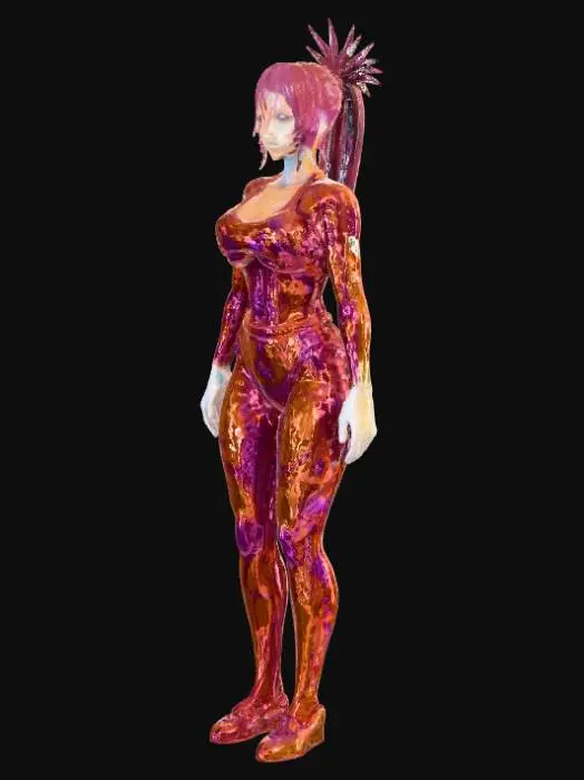 3D model for #Halloween2025#, an humanoid female cannabis form vase for real flowers to put in wit watter tray under int , #Halloween2025#make useable for puting in flowers