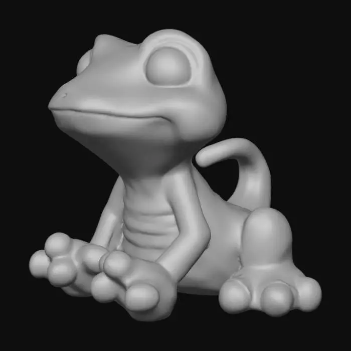3D model for #Halloween2025#, A gecko bottle holder with a whimsical, playful design, made from vibrant, matte ceramic in hues of lime green and sky blue. Its textured, suction-cup-like toes are molded to securely grip the bottle, while its slightly arching back and wide, curious eyes give it an endearing character. The ceramic material provides a smooth yet firm structure, perfect for a cheerful and modern kitchen aesthetic.