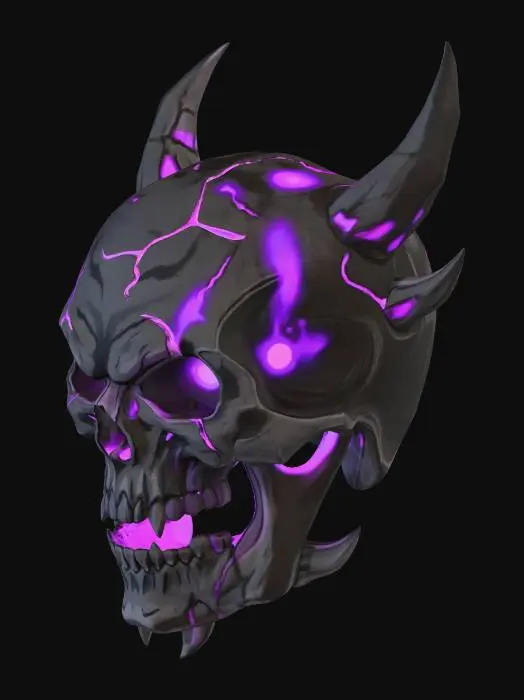 3D model for Cracked Obsidian Skull