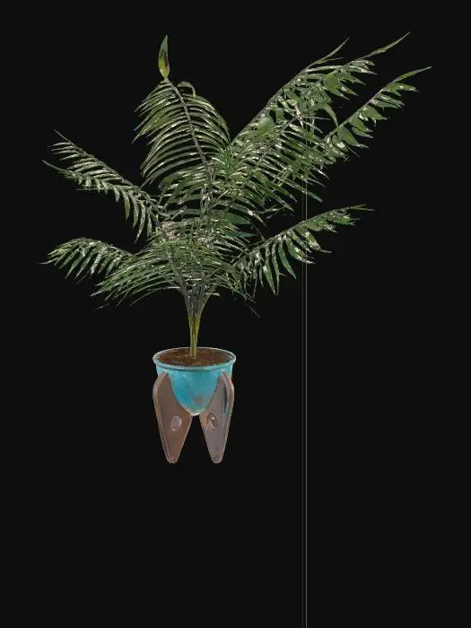 3D model for Potted Fern in Retro Stand