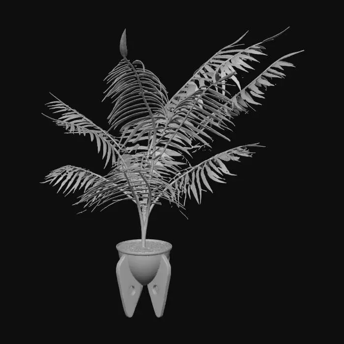 3D model for Potted Fern in Retro Stand