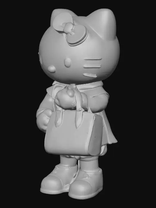 3D model for Hello Kitty smoking weed with a louis vuitton purse.
