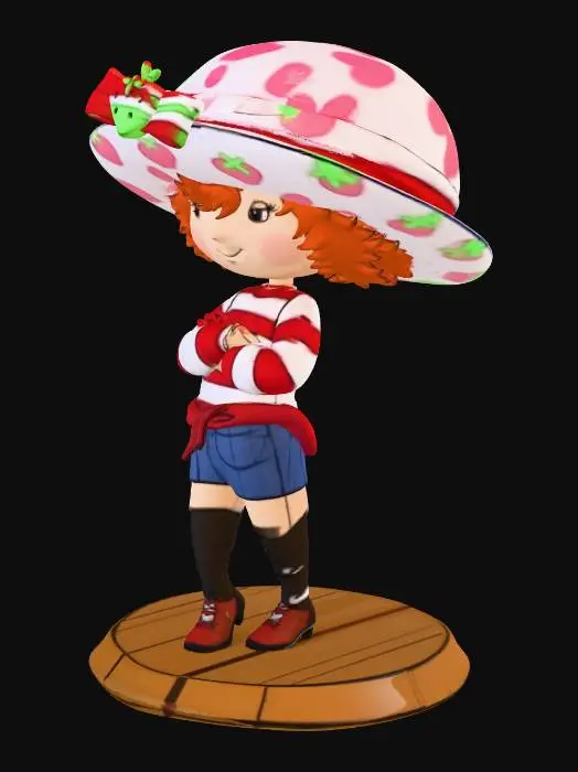 3D model for Strawberry Hat Character