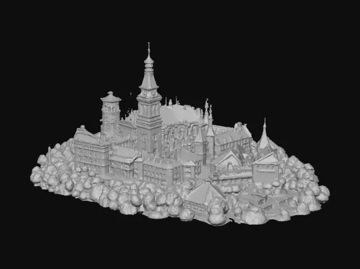 3D model for Prague Castle Area map, for roblox hangout voice chat