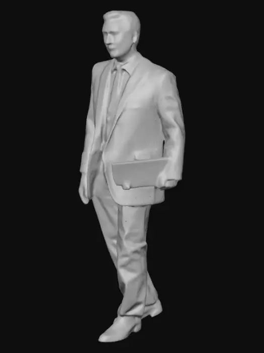 3D model for Executive in a navy suit with red tie