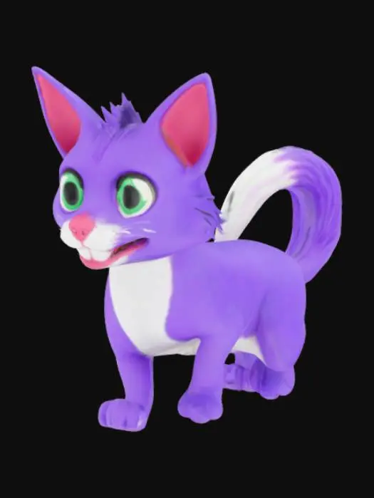 3D model for котопёс фиолетого цвета