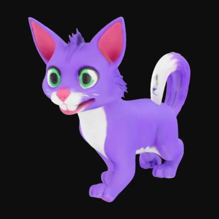 3D model for котопёс фиолетого цвета