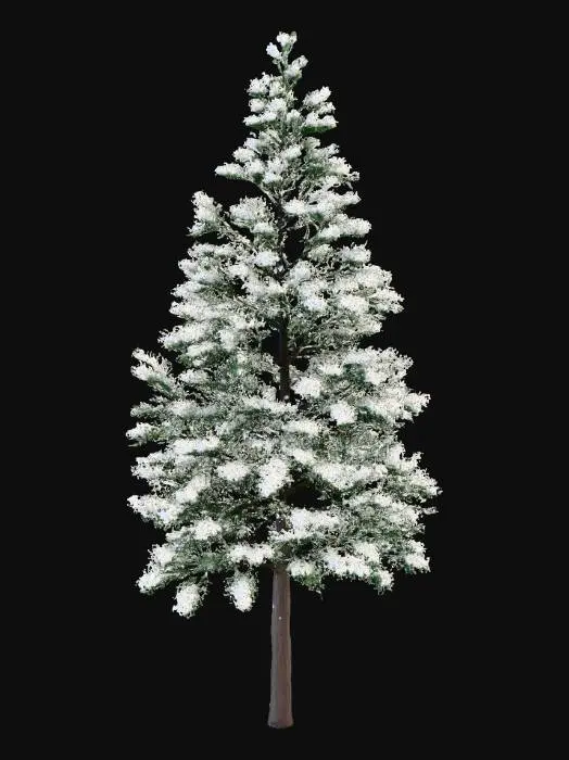 3D model for A snow covered, winter tree, no leaves, snow covers the branches delicately