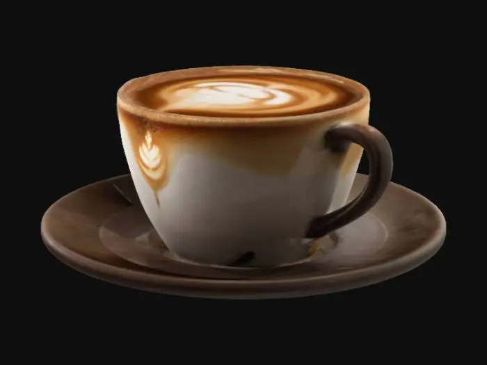3D model for Coffee cup with cappuccino in it