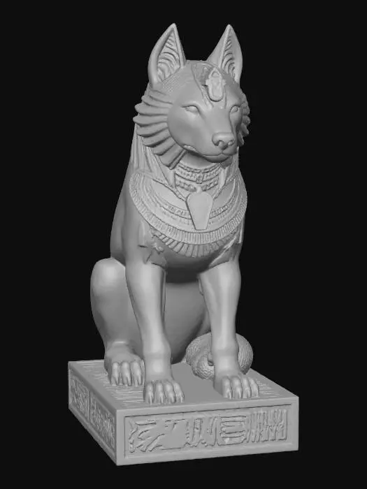 3D model for Anubis Statue with Hieroglyphs
