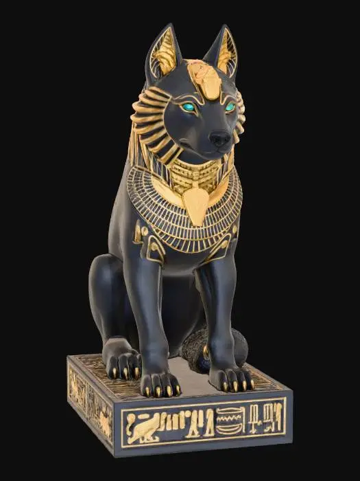 3D model for Anubis Statue with Hieroglyphs