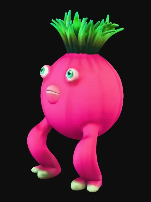 3D model for Pink Radish Creature