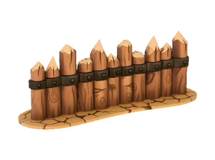 Fortified Palisade 3D model, vytvořený pomocí AI