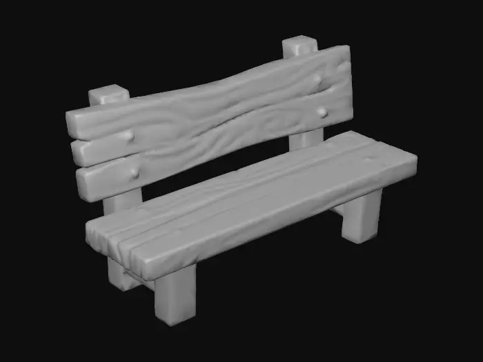 3D model for Stylized Wooden Bench