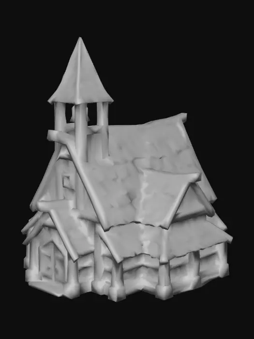 3D model for Stylized Wooden Chapel