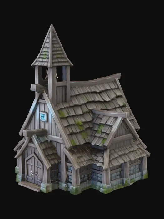 3D model for Stylized Wooden Chapel