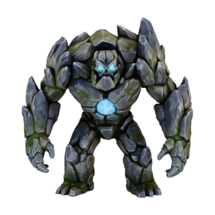 Rock Golem by Irkie500 — made with Meshy AI 3D generator, free FBX OBJ GLB STL download