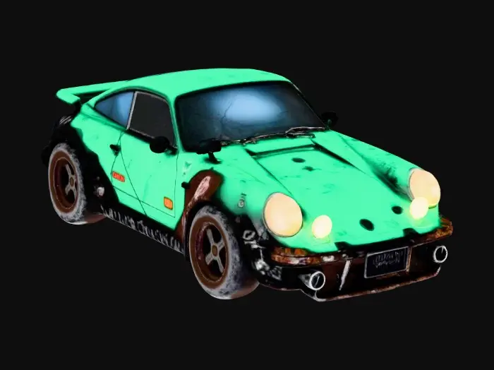 3D model for Teal Racer in Motion