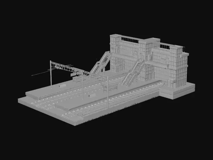 3D model for Small Train Station no train