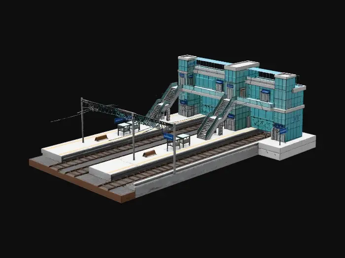3D model for Small Train Station no train
