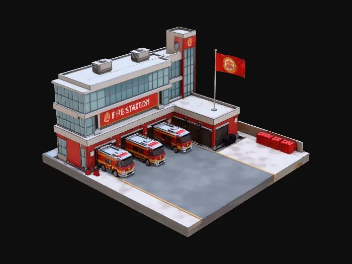 3D model for Fire Station Hub