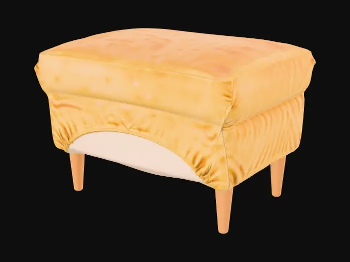 3D model for Yellow Ottoman
