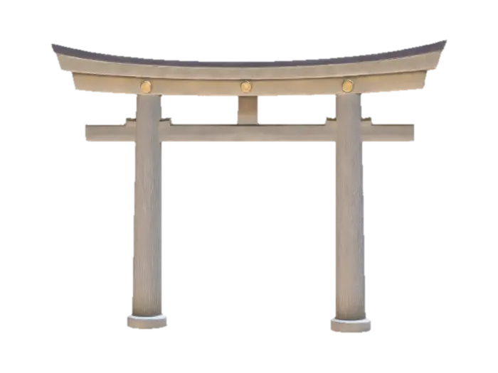 Torii Gate 3D model, vytvořený pomocí AI
