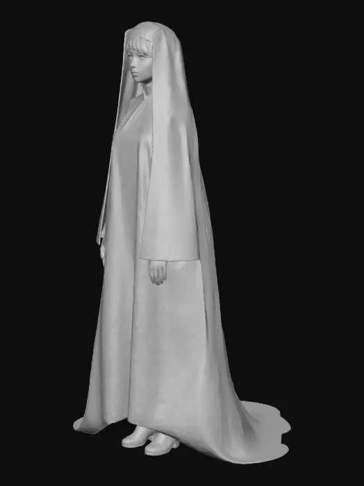 3D model for the nun from the conjuring, anime style