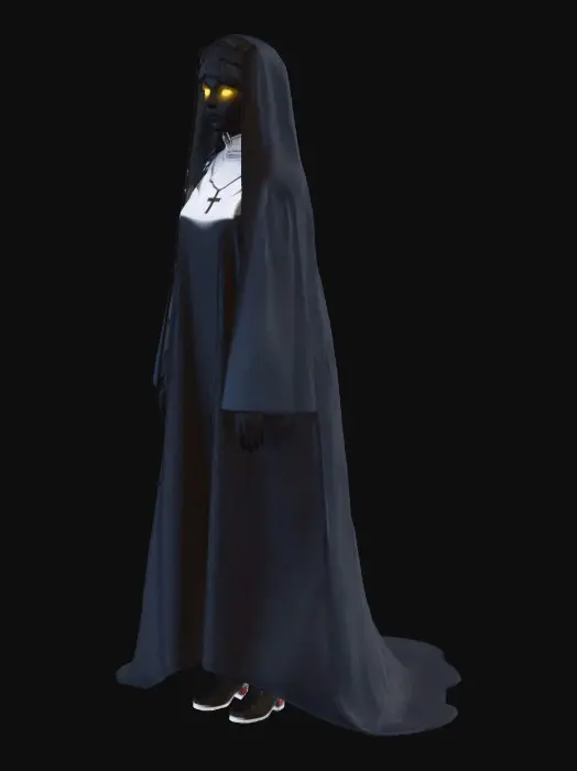 3D model for the nun from the conjuring, anime style