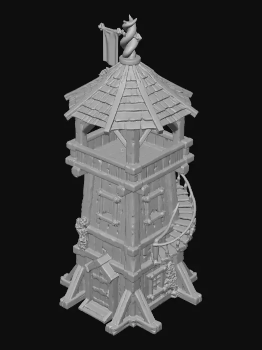 3D model for Wooden Watchtower
