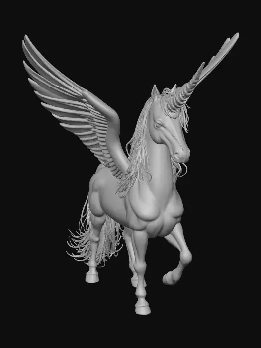 3D model for ultra realistic unicorn with wings