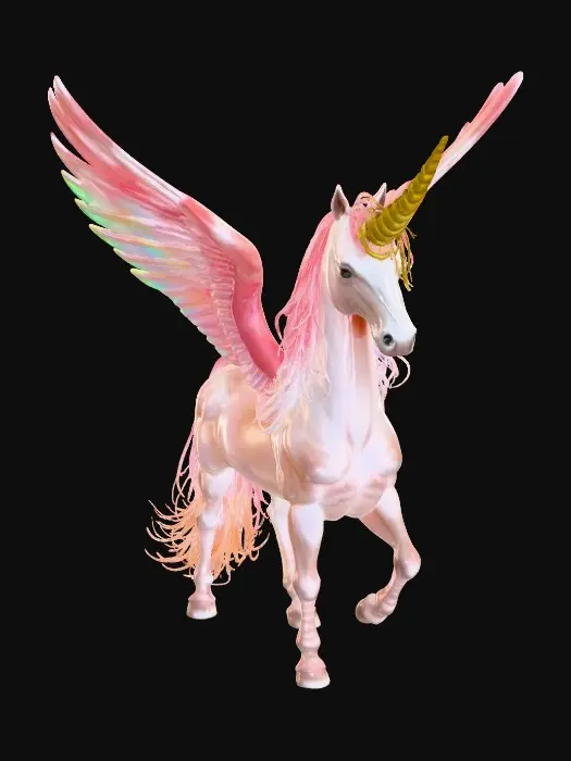 3D model for ultra realistic unicorn with wings