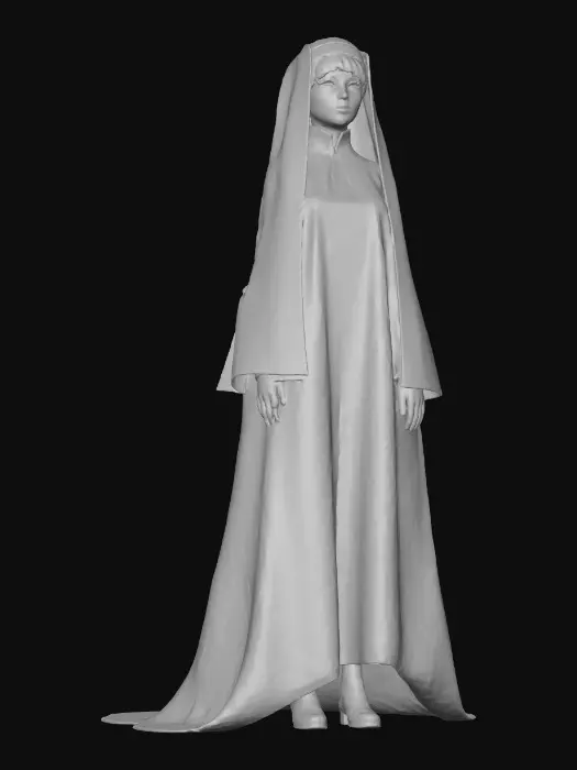 3D model for the nun from the conjuring, anime style