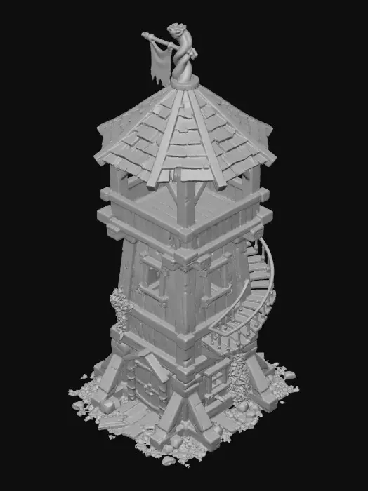 3D model for Rustic Watchtower - 75%