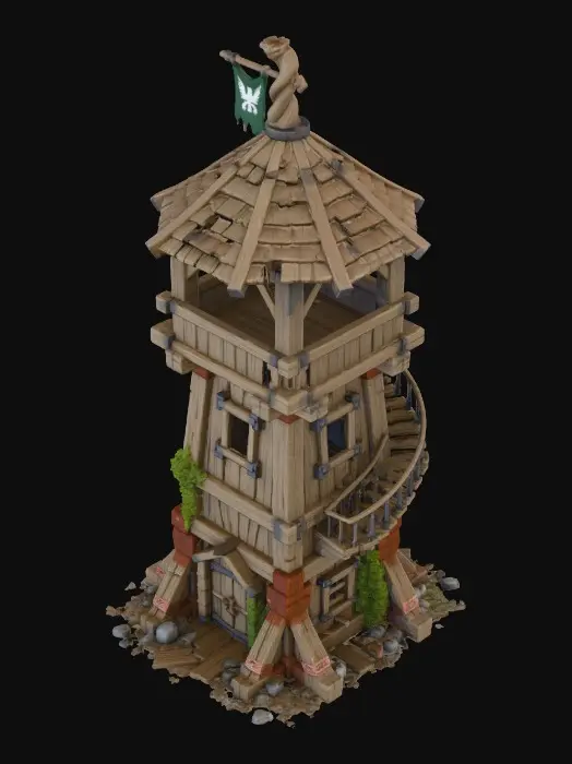 3D model for Rustic Watchtower - 75%