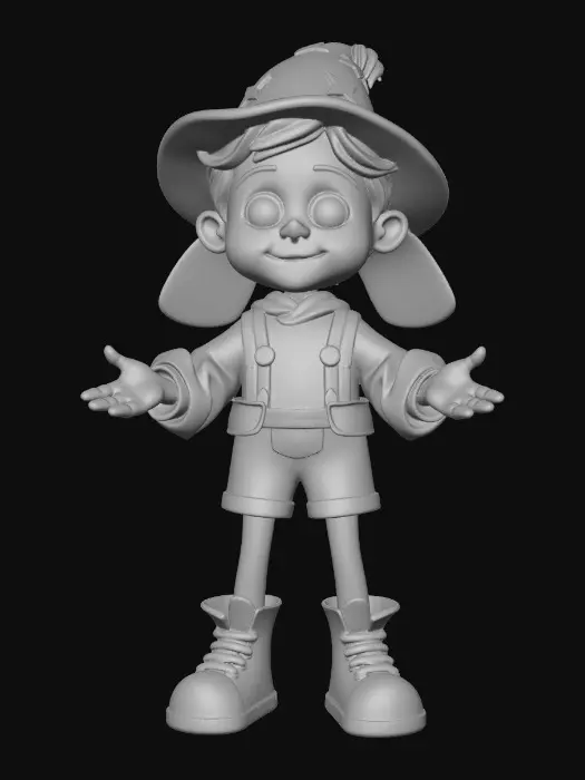 3D model for High-quality, game-ready fairy-tale character inspired by classic children’s stories (one of: Little Red Riding Hood / Rapunzel / Three Little Pigs style). Stylized but semi-realistic proportions, appealing and friendly look, suitable for a family-friendly game. Clean topology, optimized low-to-mid poly count, UV-unwrapped, PBR textures (albedo, roughness, normal). Expressive face, large eyes, soft features. Detailed clothing with fabric folds and stitching, fairy-tale aesthetic. Neutral A-pose or T-pose, rigging-ready. No base, no environment, character only. Unreal Engine / Unity compatible.