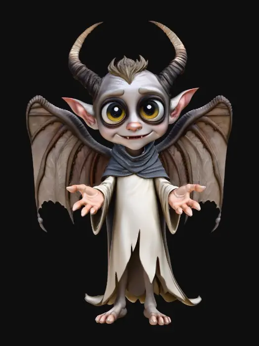 3D model for High-quality, game-ready character inspired by classic children’s fairy tales (Little Red Riding Hood / Rapunzel / Three Little Pigs), reimagined in a Pixar-style dark fantasy aesthetic. Stylized proportions with oversized head and expressive eyes, but with an eerie, unsettling mood. Slightly exaggerated facial features, tense expressions, subtle scars or imperfections, dramatic lighting baked into textures. Clean topology, optimized low-to-mid poly count, UV-unwrapped, PBR textures (albedo, roughness, normal). Detailed clothing with worn fabrics, frayed edges, dark color palette. Neutral A-pose or T-pose, rigging-ready. Character only, no base or environment. Unreal Engine / Unity compatible.