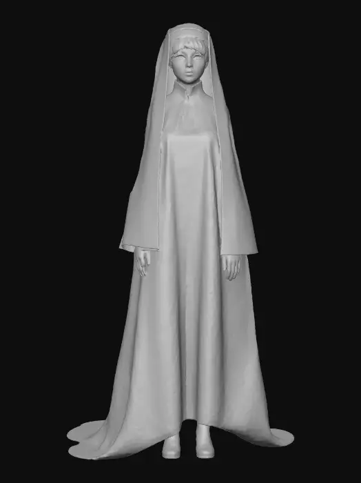 3D model for the nun from the conjuring, anime style