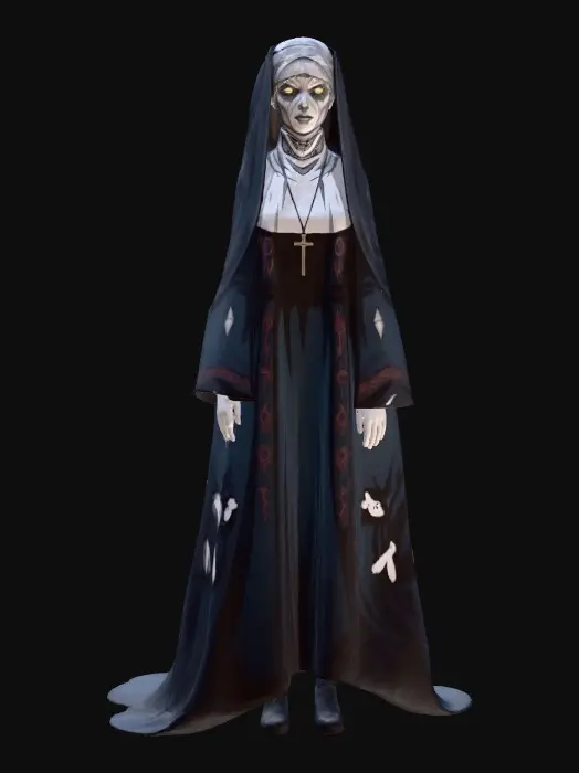 3D model for the nun from the conjuring, anime style