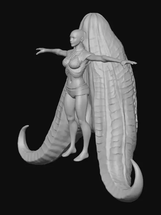 3D model for A colossal, ultra-realistic kraken tentacle emerges, its immense girth tapering towards a powerful, prehensile tip. Its dark, rubbery flesh, deep oceanic green-brown, is marred with ancient scars and ragged tears, exposing raw, reddish muscle fibers underneath. Large, bowl-shaped suckers line its underside, each possessing a firm, slightly glistening surface and often rimmed with razor-sharp, chitinous teeth or hooks, creating a truly gruesome and intimidating appearance. The texture is a repulsive blend of slick, firm muscle and rough, abraded skin, conveying immense power.