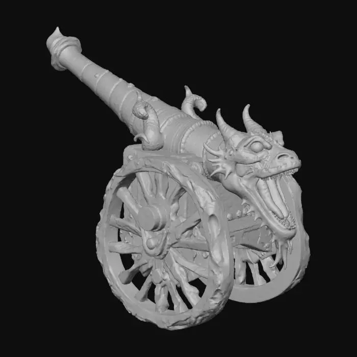3D model for create an ultra realistic but unique dark fantasy inspired pirate cannon.