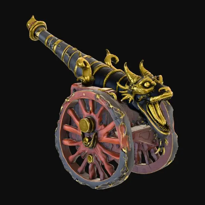 3D model for create an ultra realistic but unique dark fantasy inspired pirate cannon.