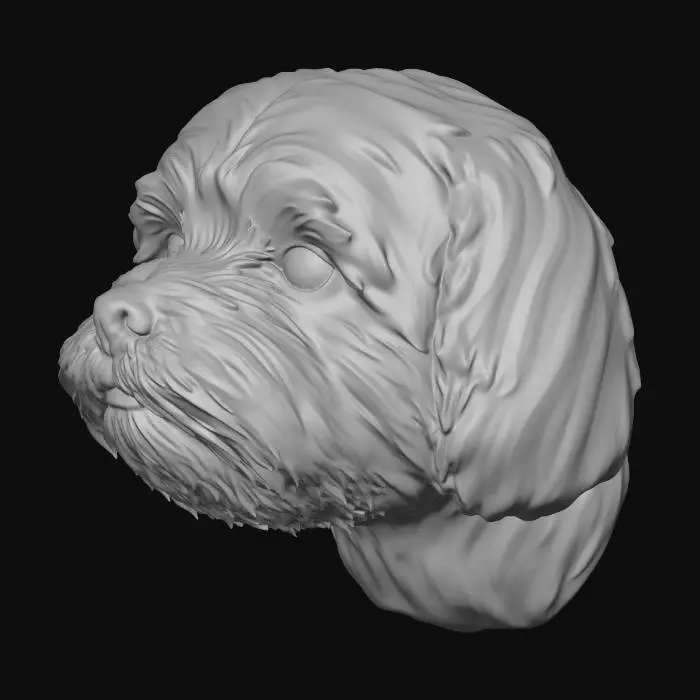 3D model for Snowy Pup with Big Eyes